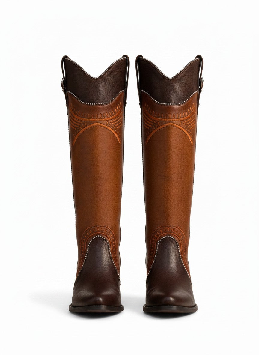 Bota vaquera de caña alta para mujer – ZACATECAS