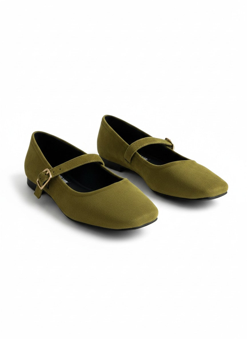 Flats zapatos de piso gamuza estilo Mary Jane cómodos  – GALES