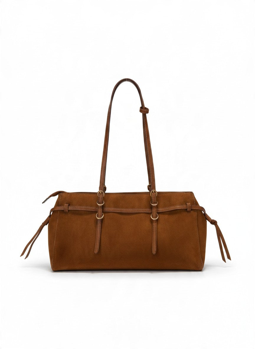 Bolso baguette de hombro efecto gamuza – TRIESTE