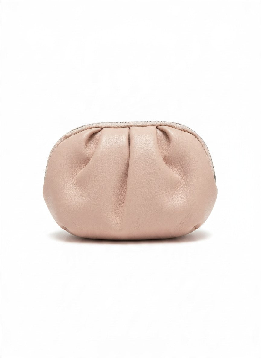 Cartera mini tipo monedero diseño fruncido con cremallera – CERDEÑA