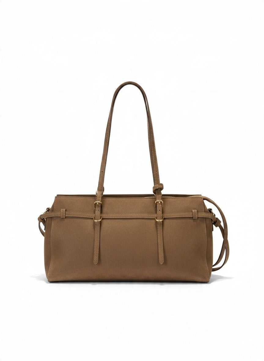 Bolso baguette de hombro efecto gamuza – TRIESTE