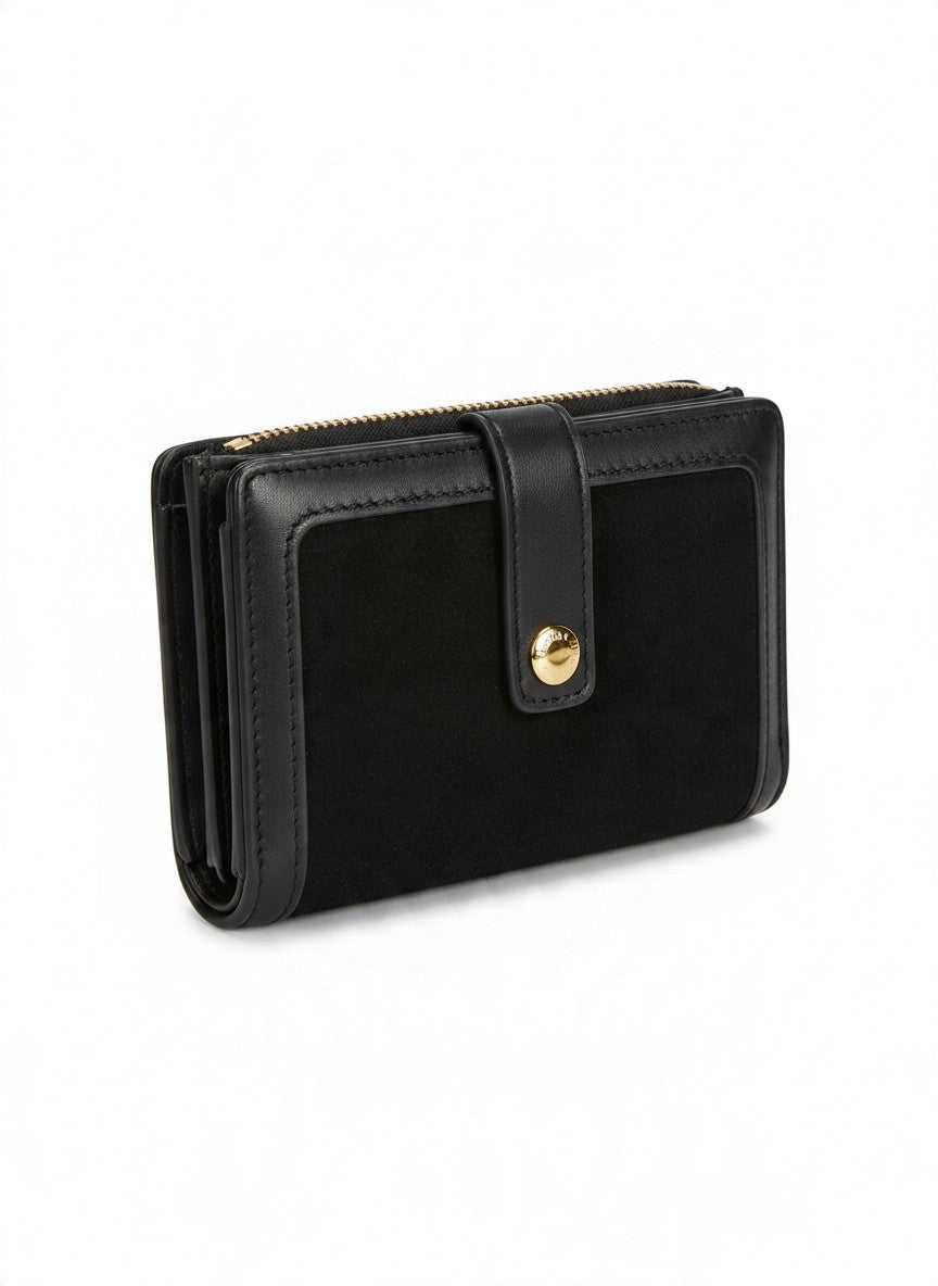 Cartera compacta efecto gamuza con broche – MENORCA