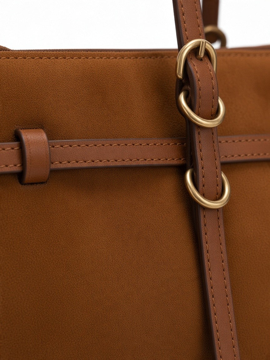 Bolso baguette de hombro efecto gamuza – TRIESTE