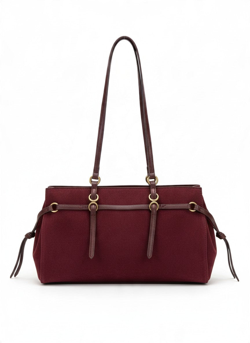 Bolso baguette de hombro efecto gamuza – TRIESTE
