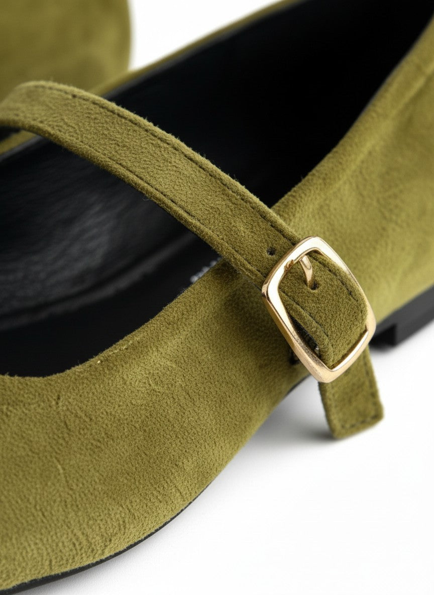 Flats zapatos de piso gamuza estilo Mary Jane cómodos  – GALES