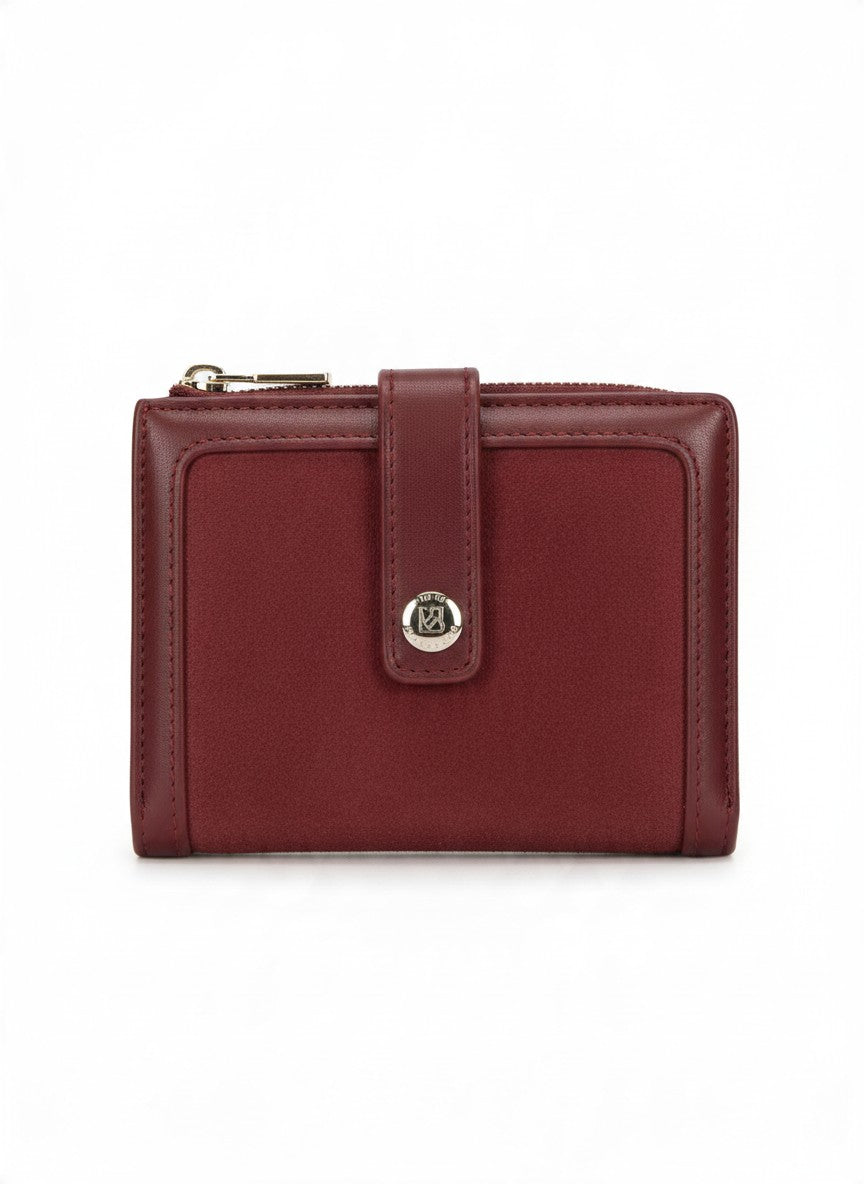 Cartera compacta efecto gamuza con broche – MENORCA