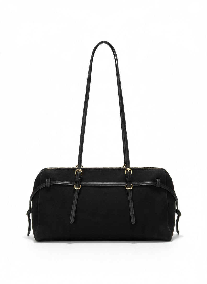 Bolso baguette de hombro efecto gamuza – TRIESTE