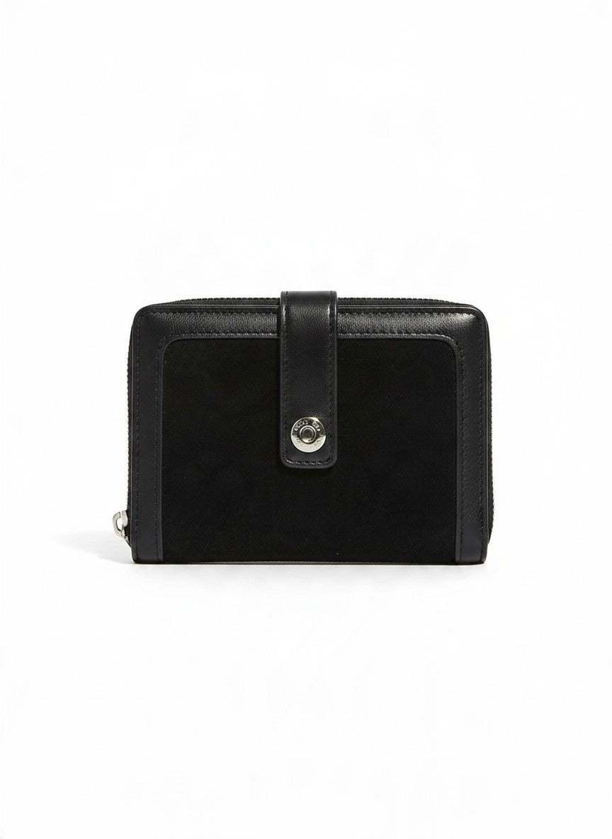 Cartera compacta efecto gamuza con broche – MENORCA