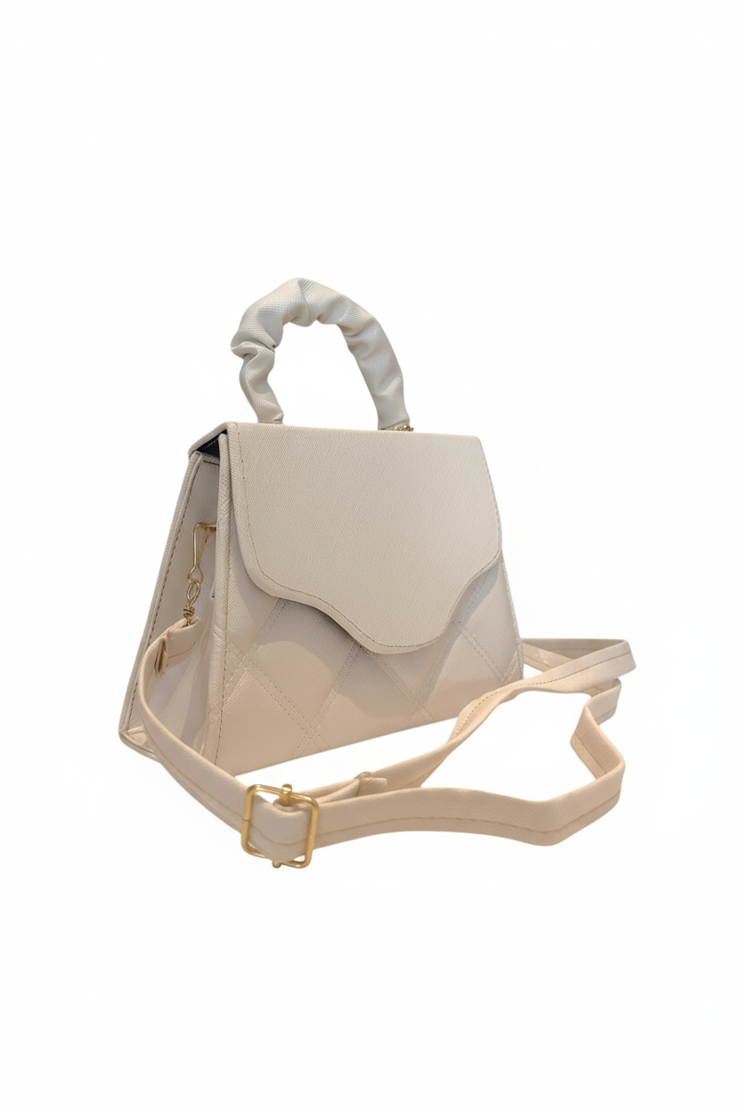 AMBAR – Bolsa mini acolchada con asa fruncida y borla decorativa