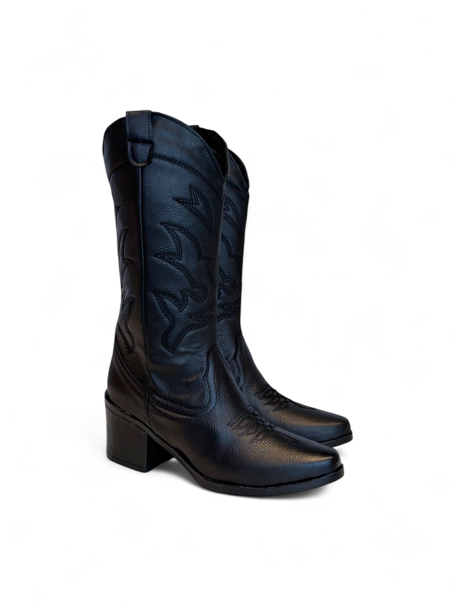 DURANGO – Bota vaquera estilo western bordadas con tacón cuadrado
