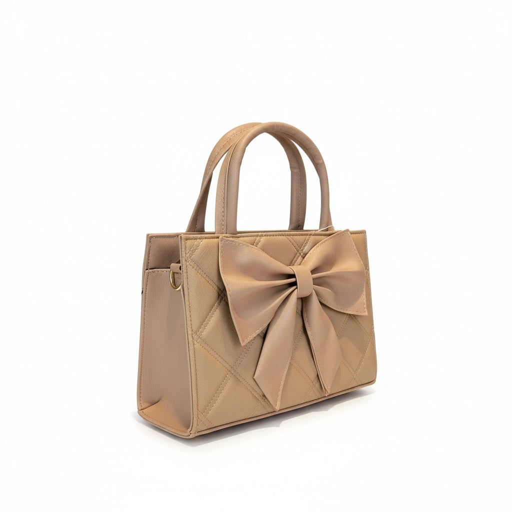 PERLA - Bolsa mini de doble asa con moño al frente