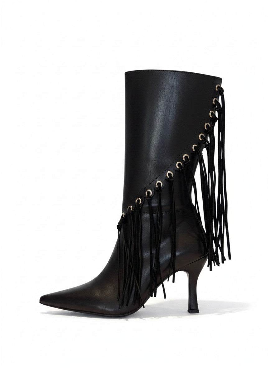 Botin con flecos y tacon para mujer – GITANA
