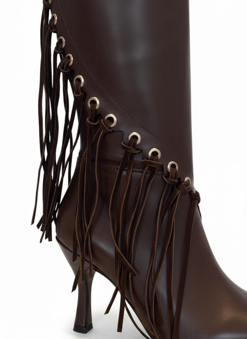 Botin con flecos y tacon para mujer – GITANA