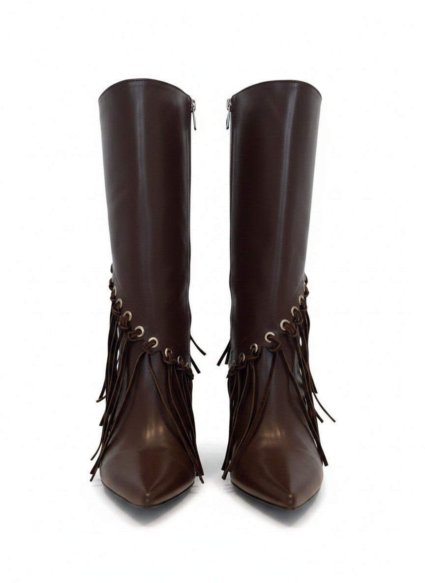 Botin con flecos y tacon para mujer – GITANA