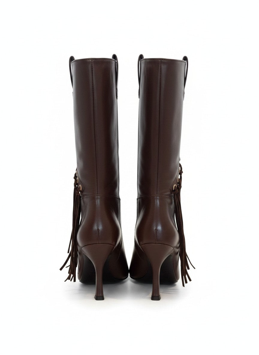 Botin con flecos y tacon para mujer – GITANA