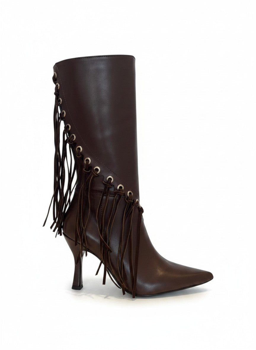Botin con flecos y tacon para mujer – GITANA