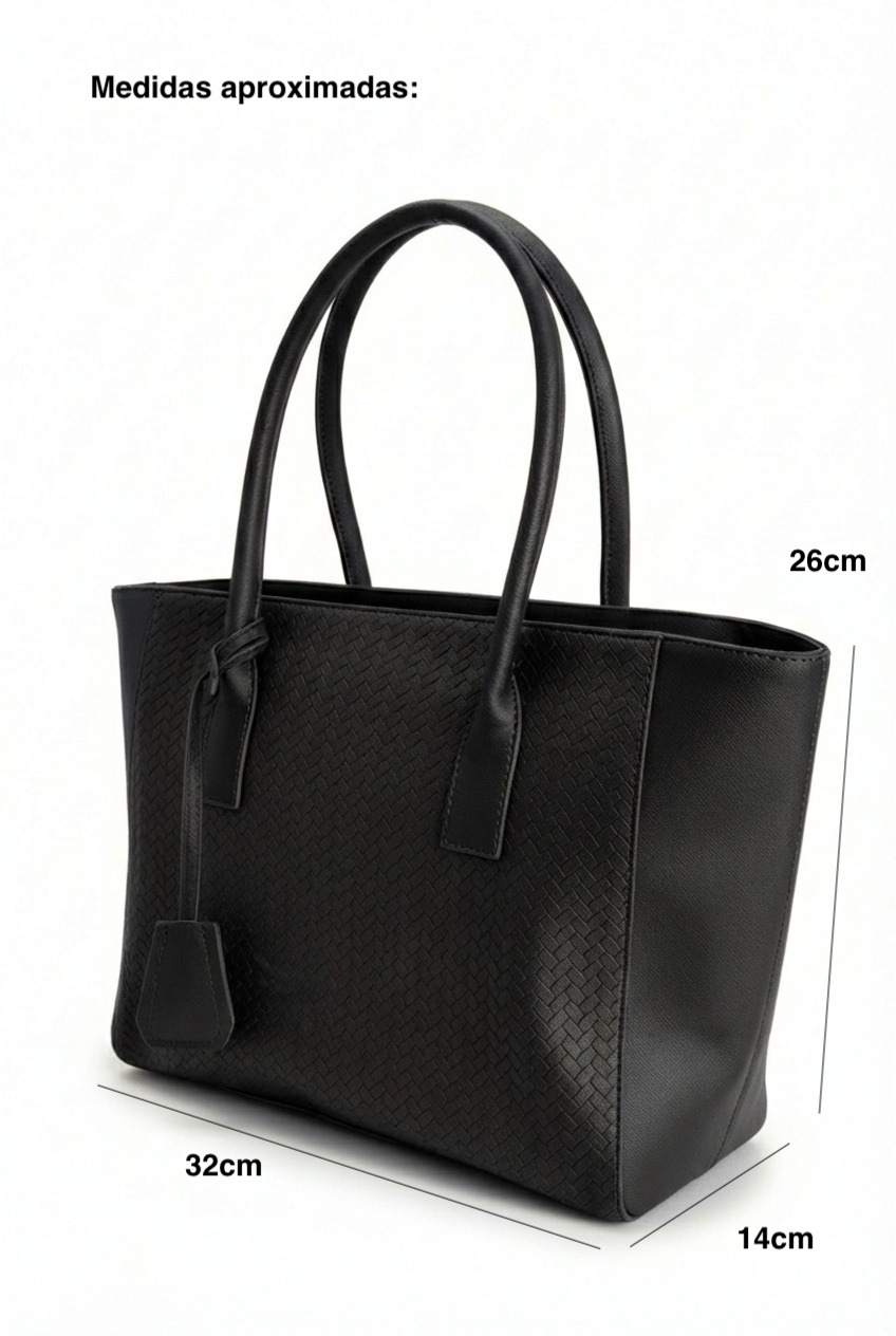 AUREA – Bolso grande tipo tote negro para uso diario
