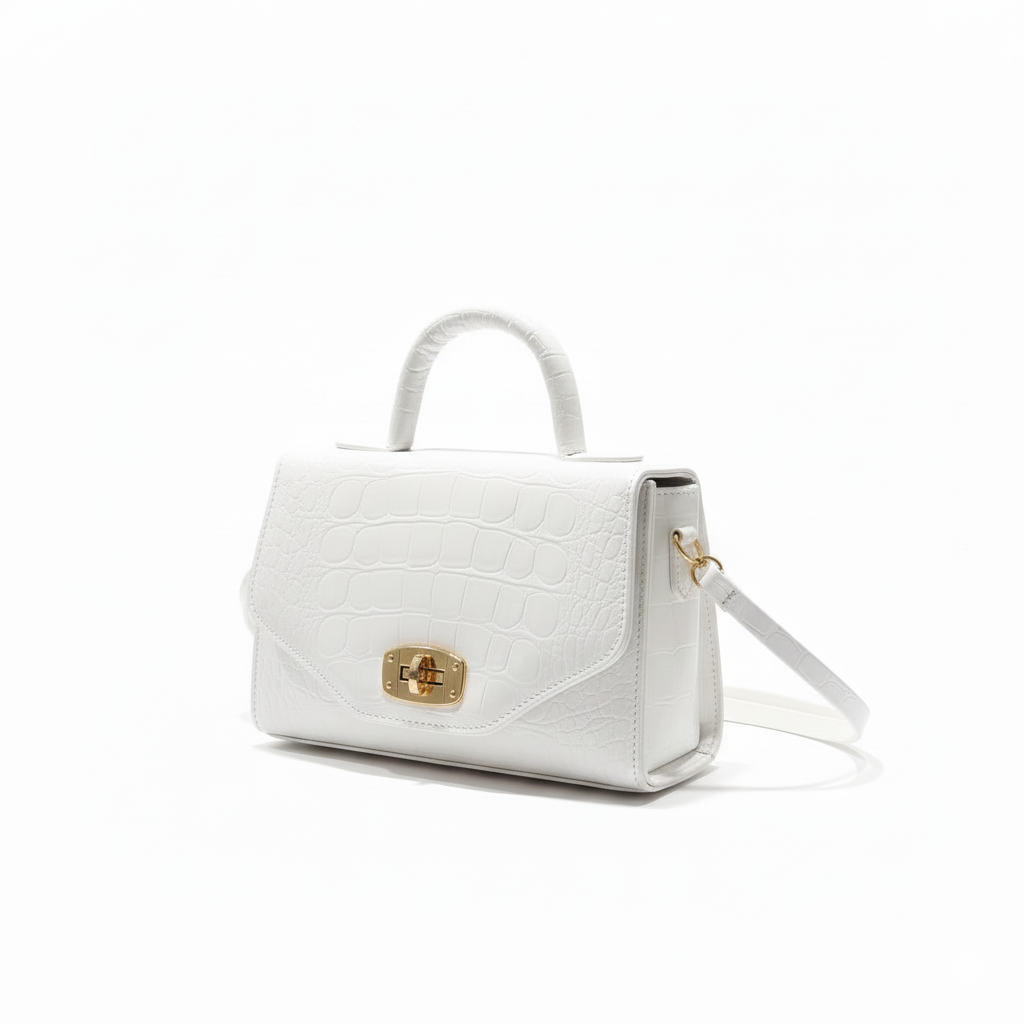 MORIÓN - Bolso chico estructurado de textura cocodrilo