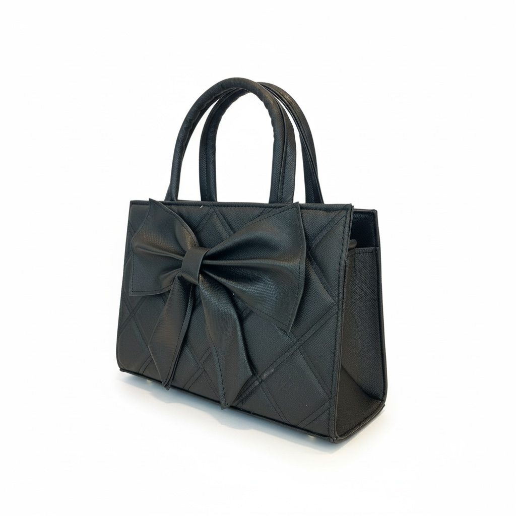 PERLA - Bolsa mini de doble asa con moño al frente