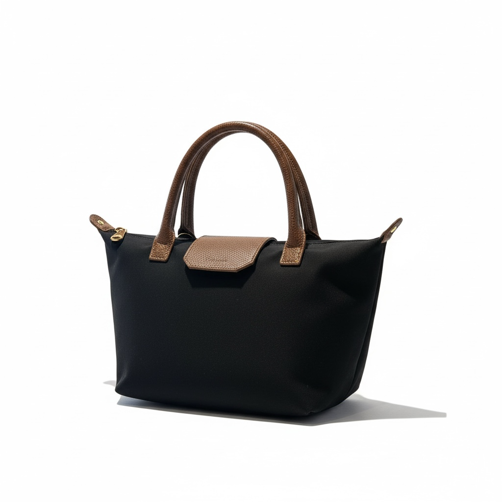 ÉBANO — Bolso de Mano con Textura Basketweave y Asas Café