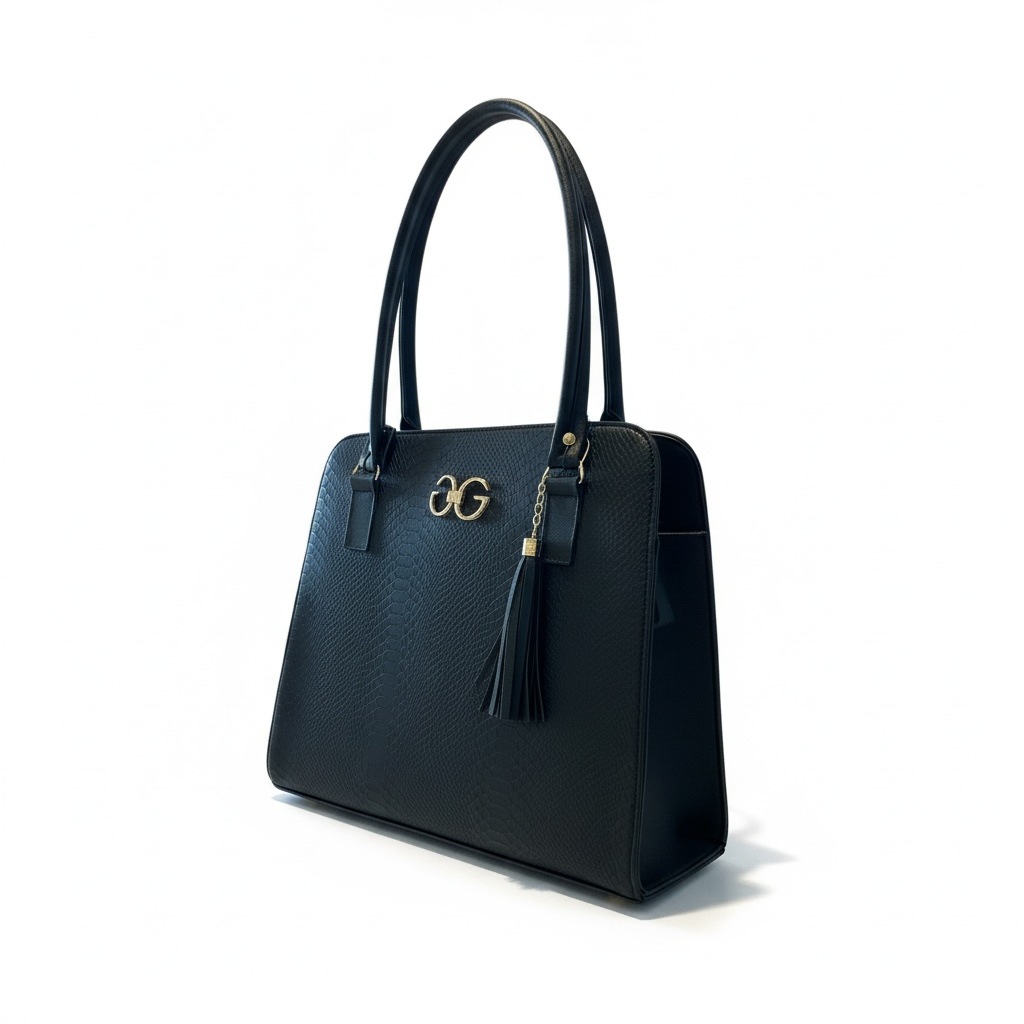 VÉNETO — Bolso de Mano Snake Skin con Herraje Doble G