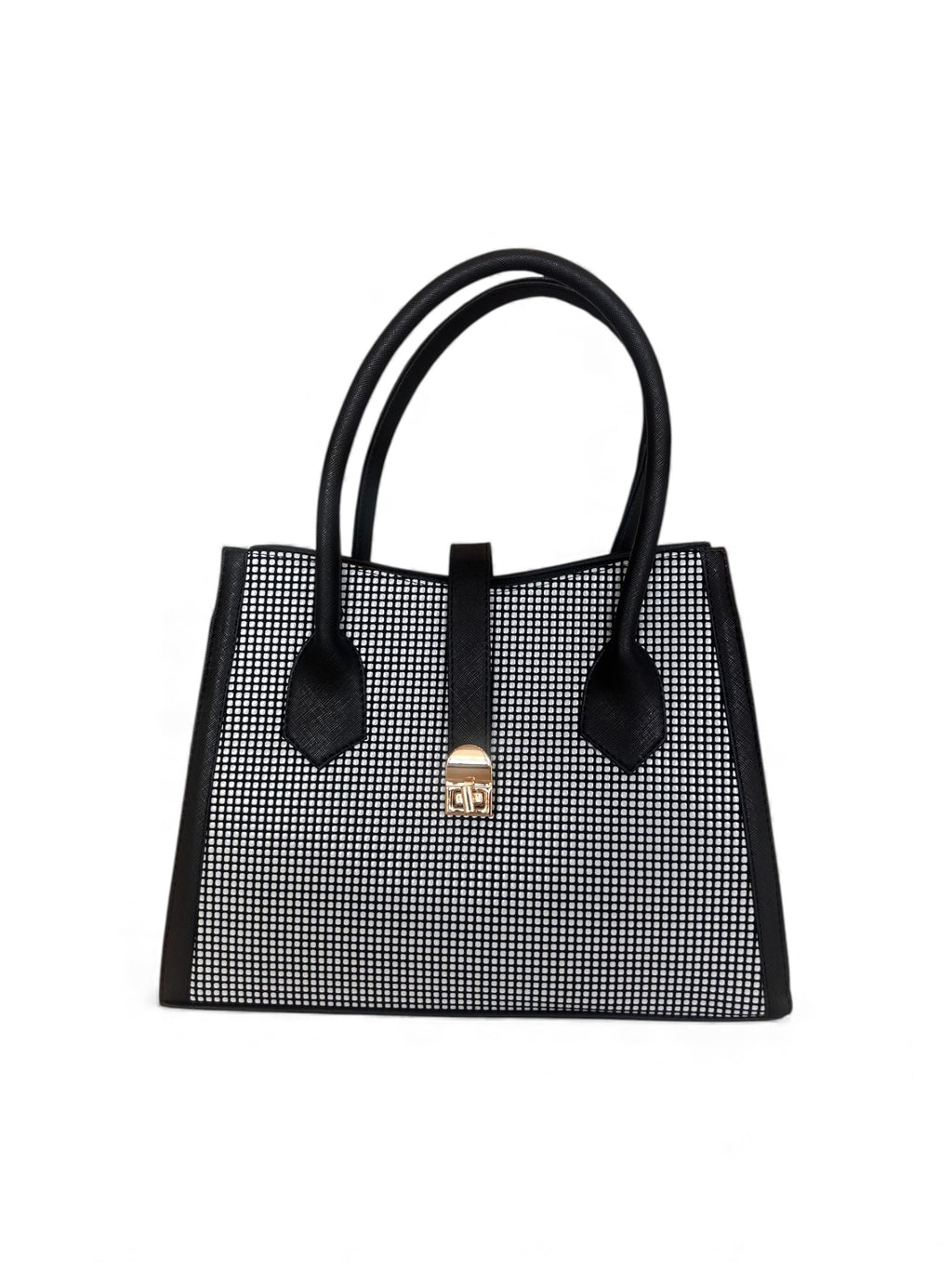 ALMA – Bolso Mediano Texturizado con Cierre Dorado