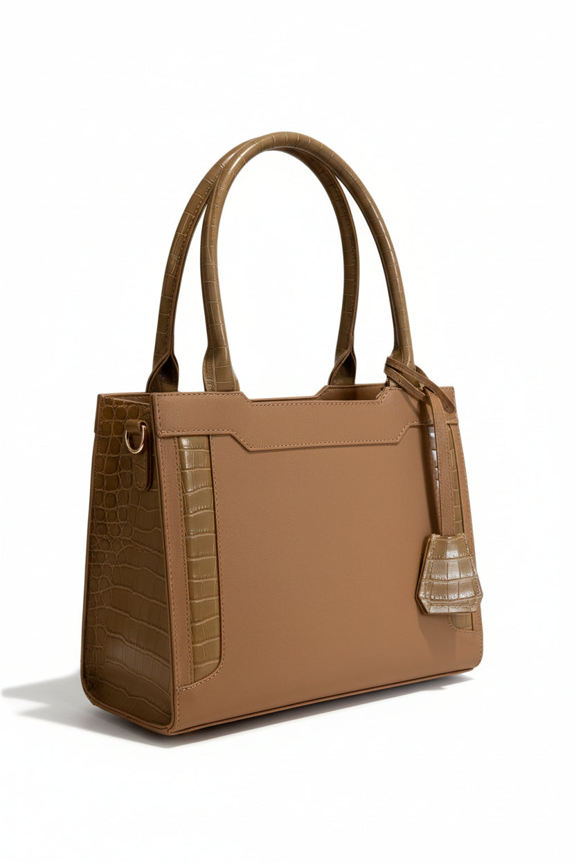 LILI - Bolsa mediana elegante con detalles tipo cocodrilo