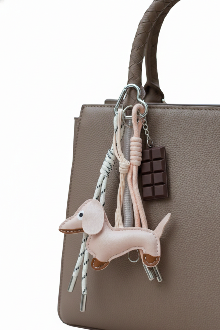 Charm llavero decorativo para bolso con colgante de perrito - SALCHICHA