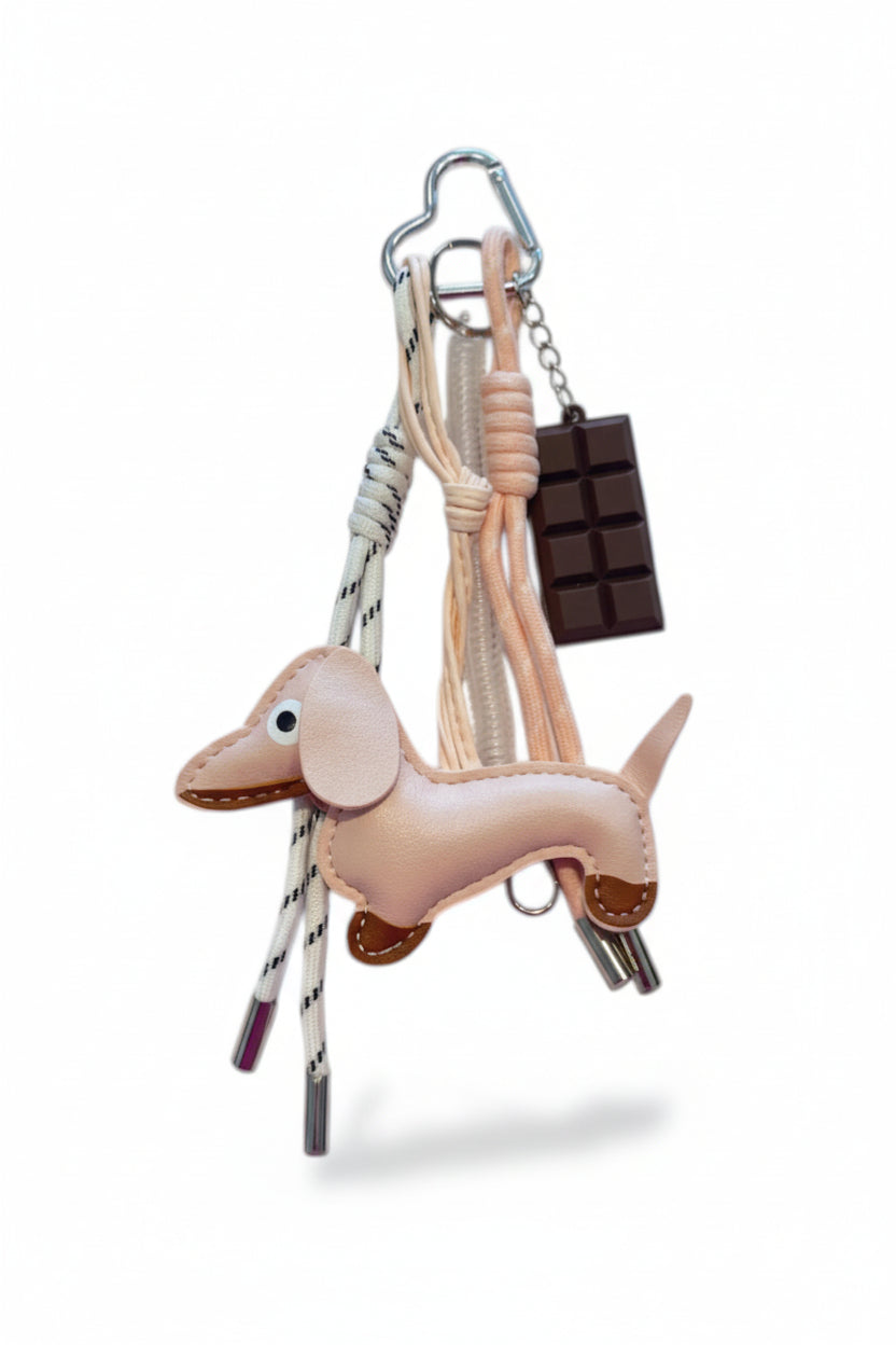 Charm llavero decorativo para bolso con colgante de perrito - SALCHICHA