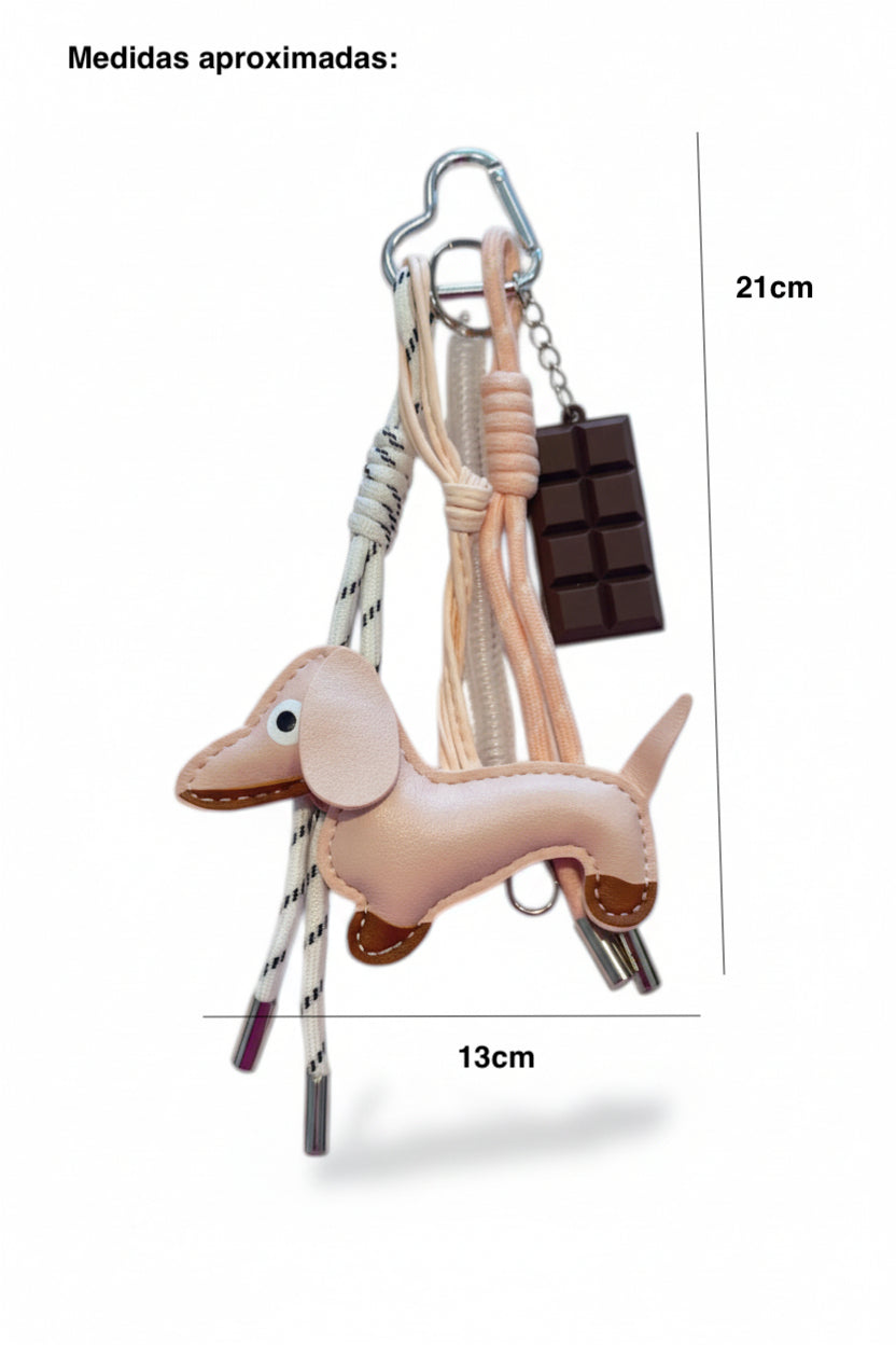 Charm llavero decorativo para bolso con colgante de perrito - SALCHICHA