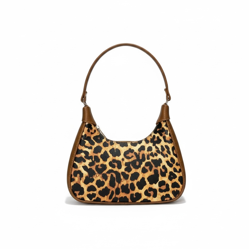 OLÉ -Bolso pequeño tipo hobo con estampado animal print y acabado suave