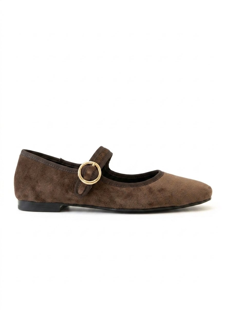 Ballerina zapato de piso Mary Jane gamuza  – VIOLETTA
