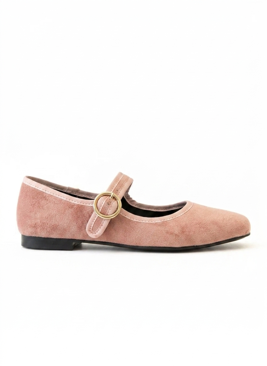 Ballerina zapato de piso Mary Jane gamuza  – VIOLETTA