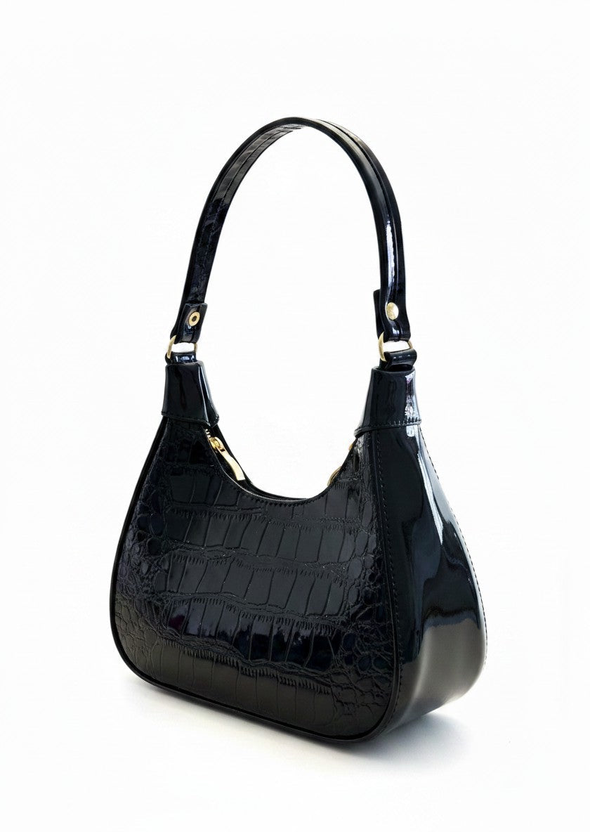 OPAL – Bolsa mini shoulder de hombro hobo acabado charol