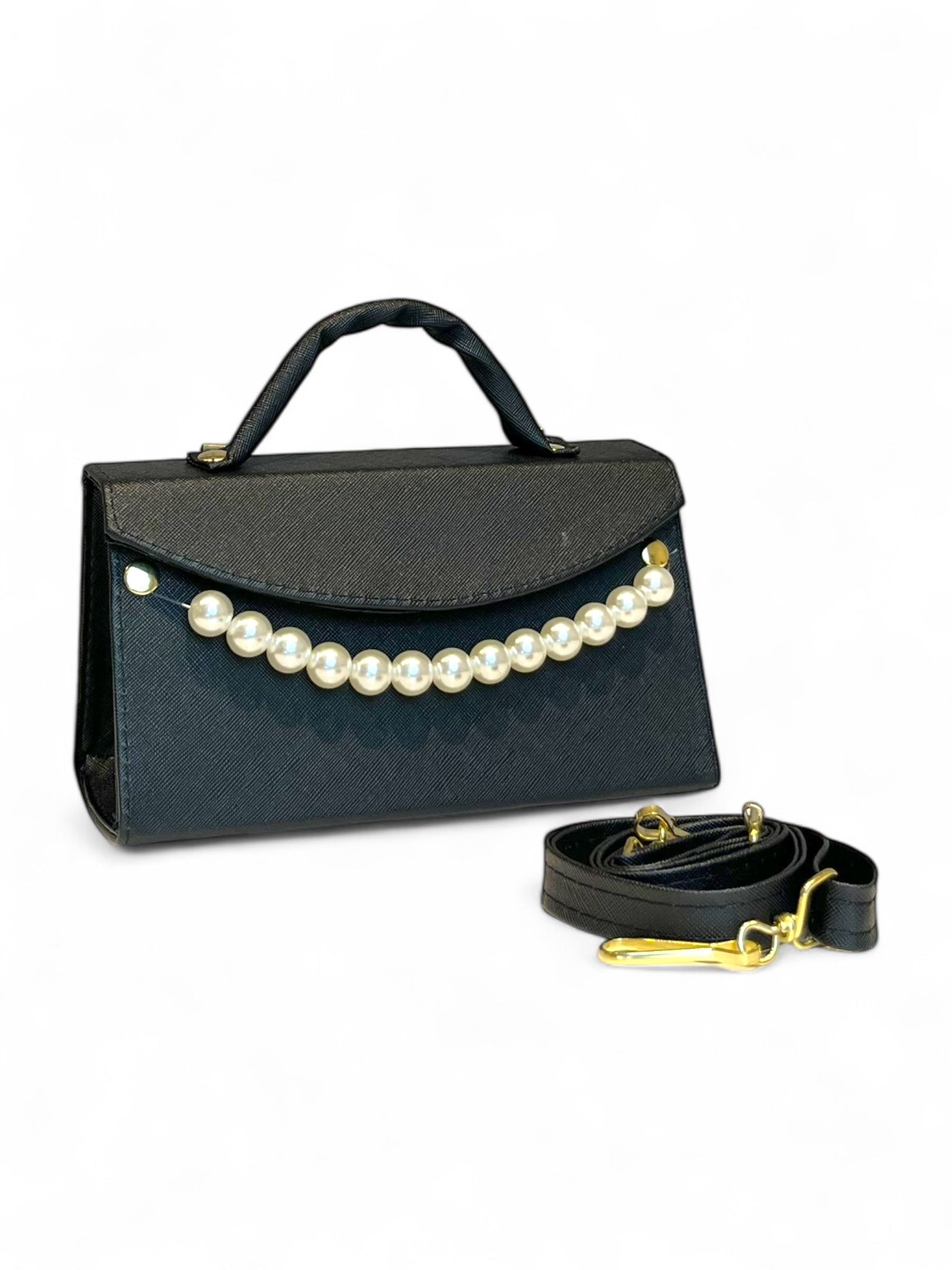 VENECIA - Bolso mini con detalle de perlas y asa estructurada.