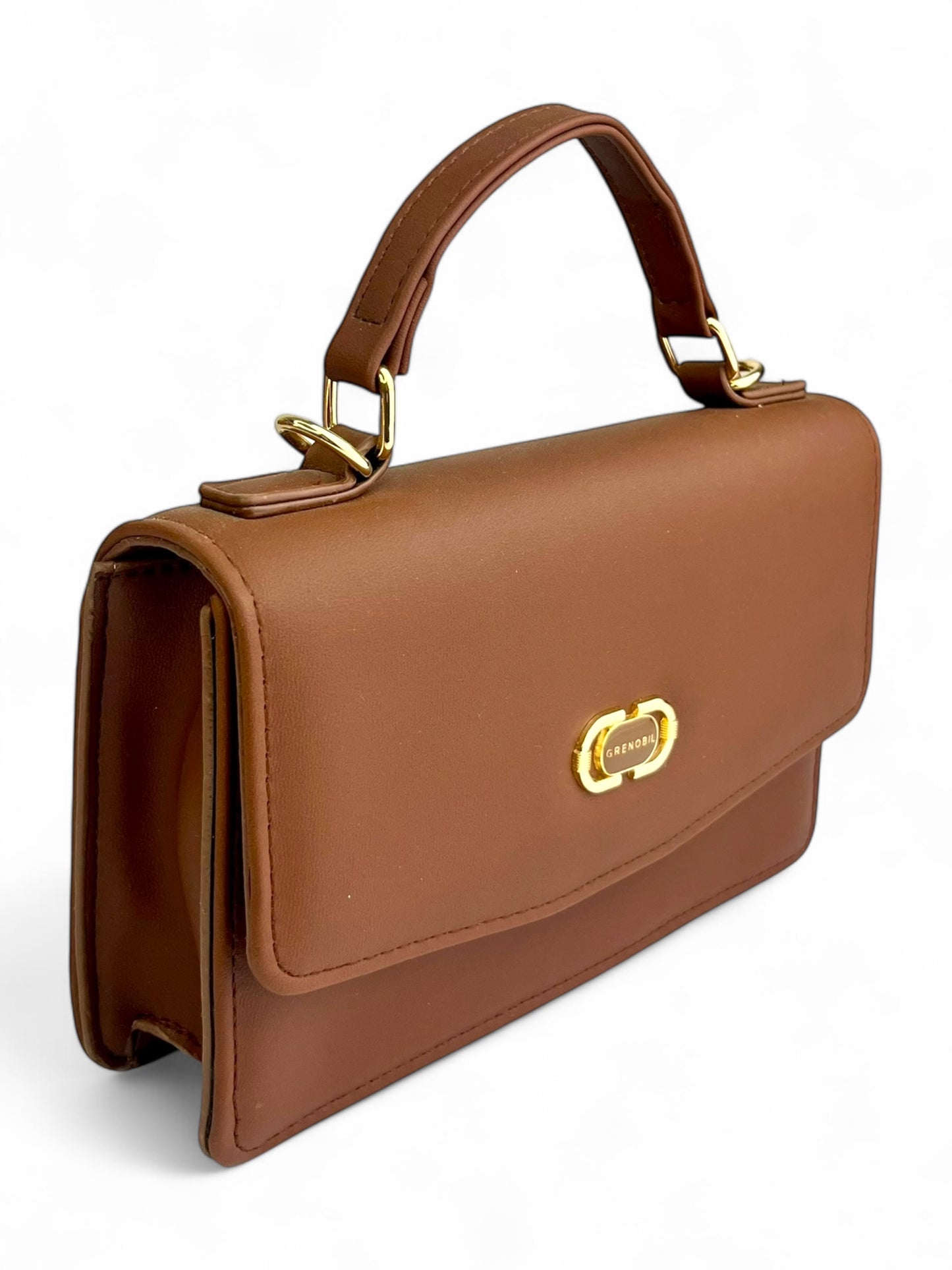 Bolso tipo cartera mate liso con correa larga y monederos