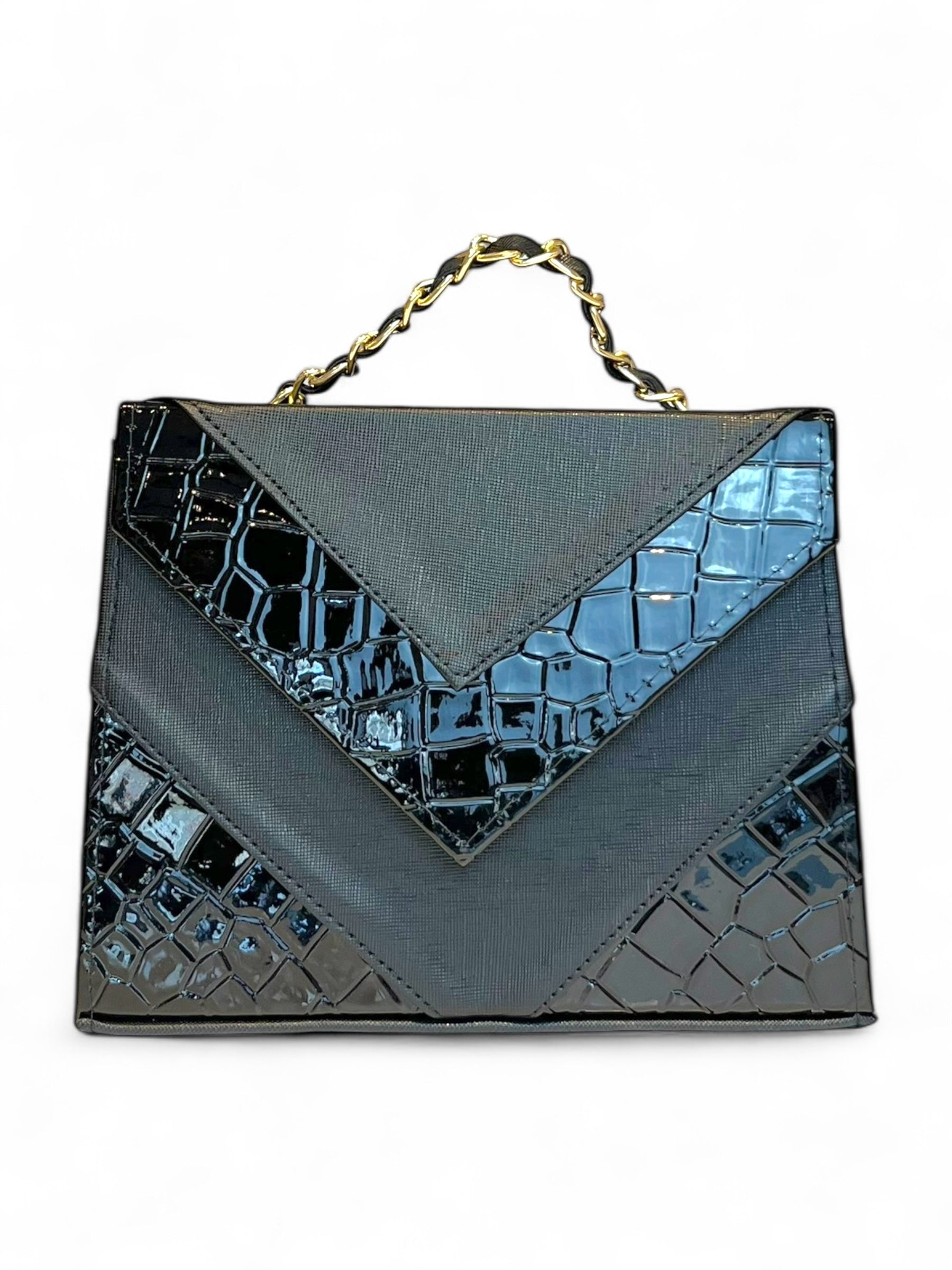 SAHARA - Bolso mini con estampado y  cadena dorada decorativa.