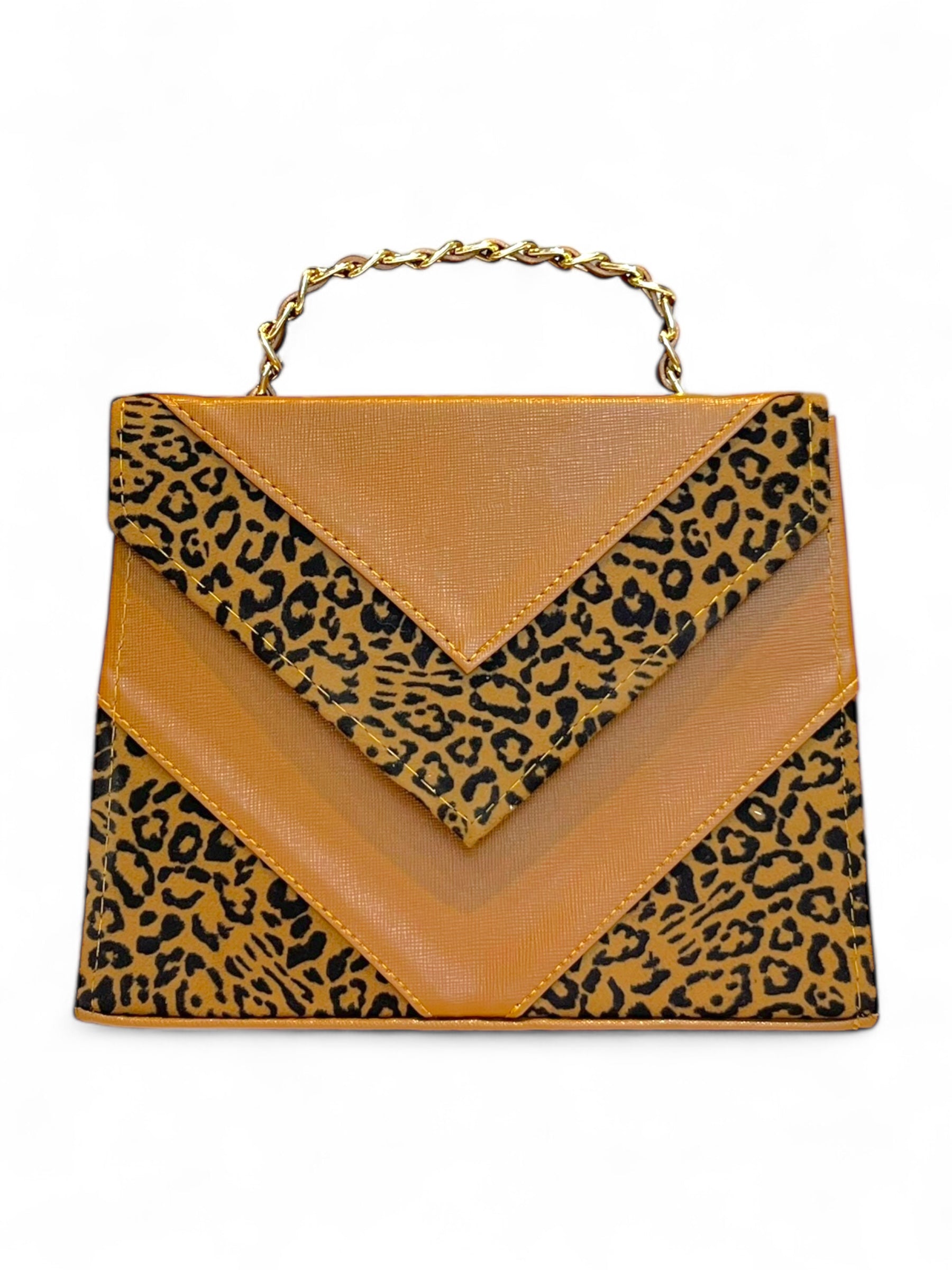 SAHARA - Bolso mini con estampado y  cadena dorada decorativa.