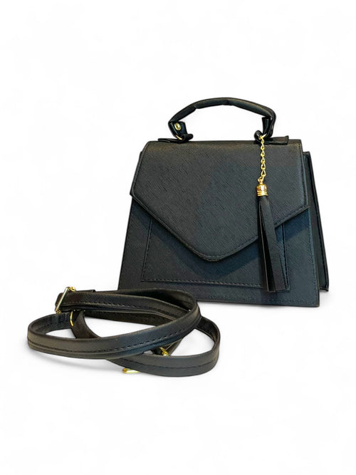 ÁGATA – Bolsa mini con cubierta tipo sobre y borla decorativa