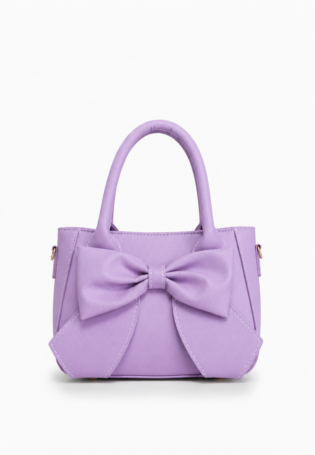Bolsa mini mujer fuchsia con moño oversize frontal, asas rígidas y correa desmontable – DALALI