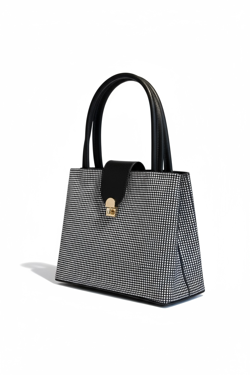 SICILIA – Bolso grande con textura tipo cocodrilo y broche metálico