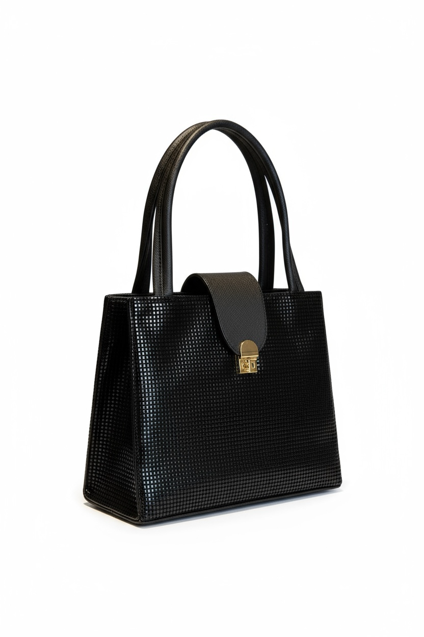 SICILIA – Bolso grande con textura tipo cocodrilo y broche metálico
