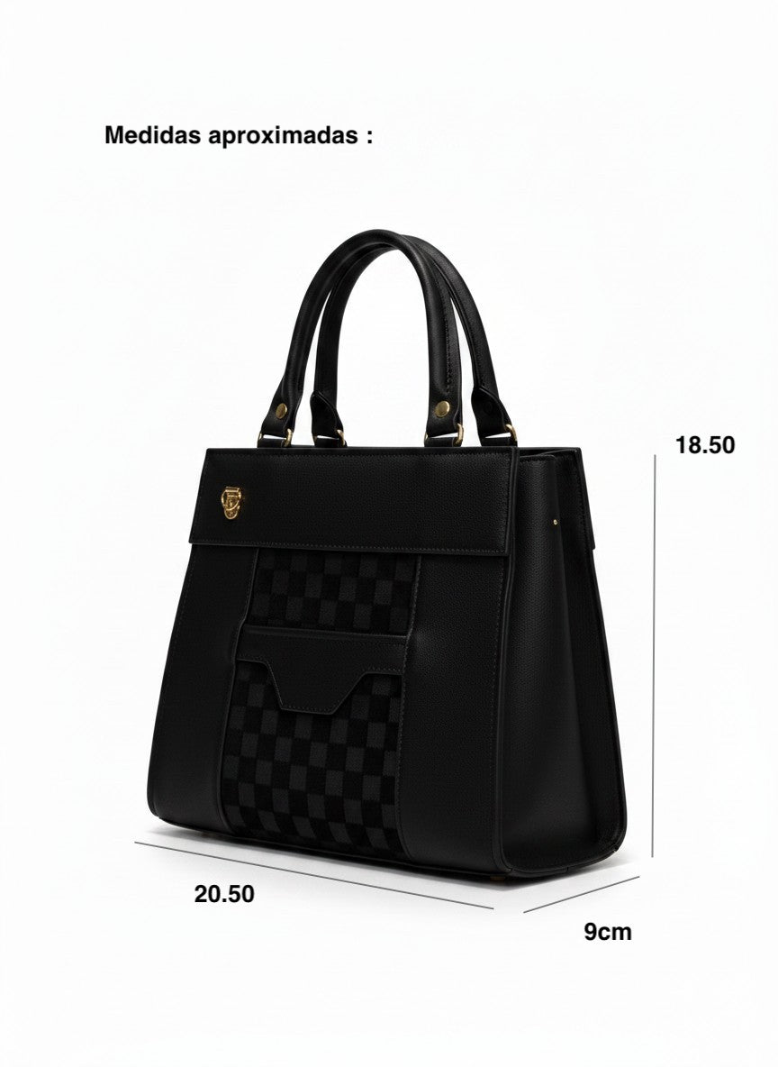 Bolso mini estructurado con panel croco y doble asa – TOLEDO