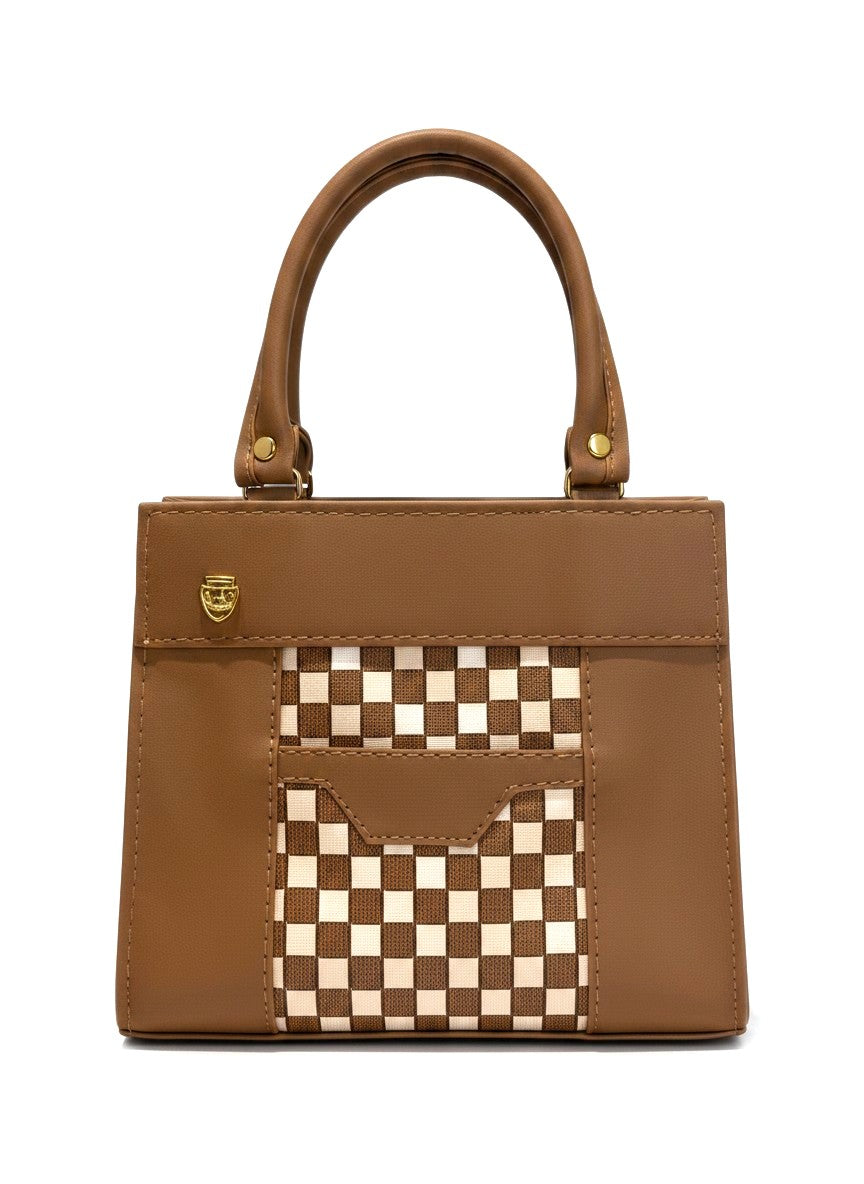 Bolso mini estructurado con panel croco y doble asa – TOLEDO