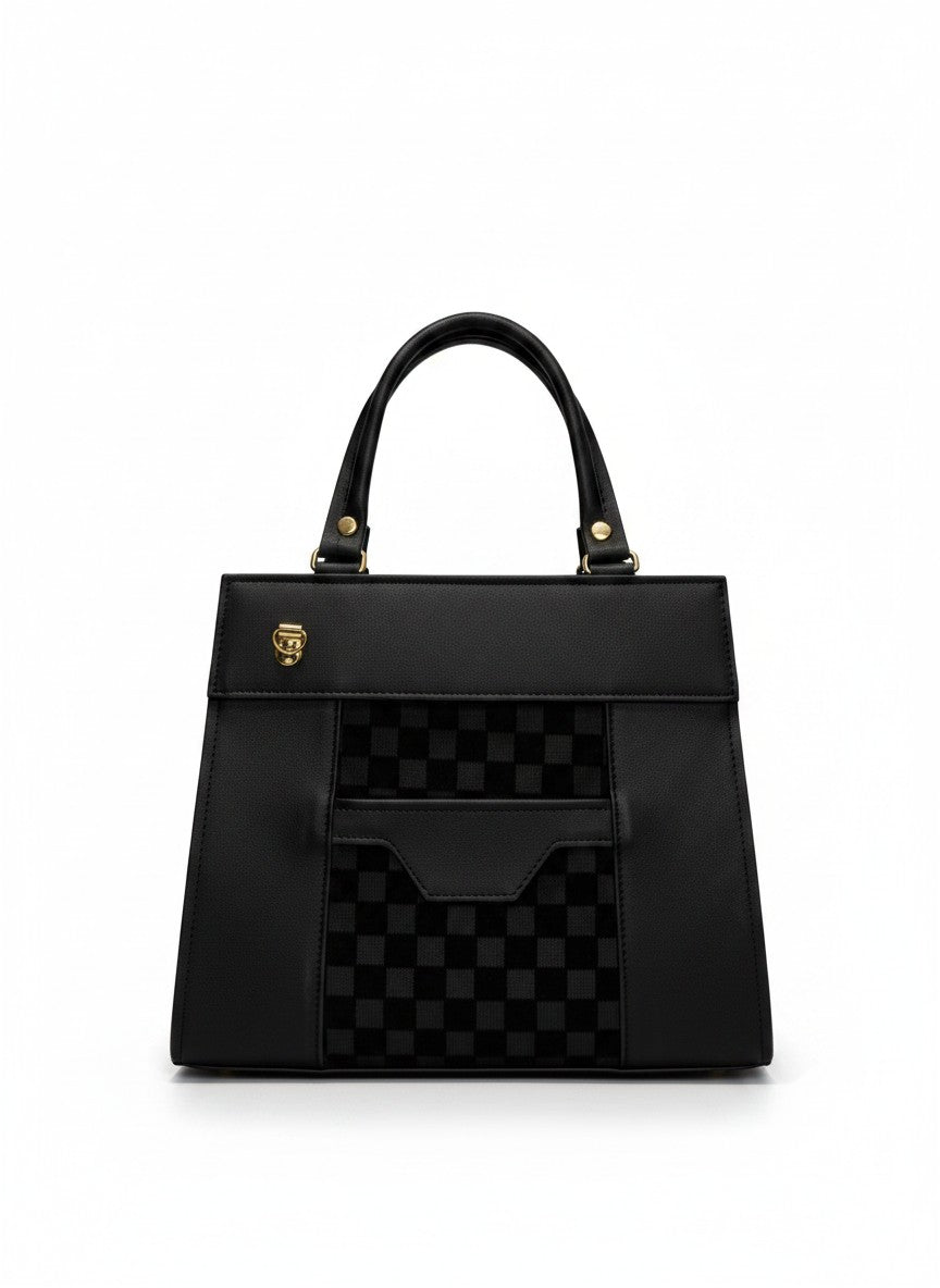 Bolso mini estructurado con panel croco y doble asa – TOLEDO
