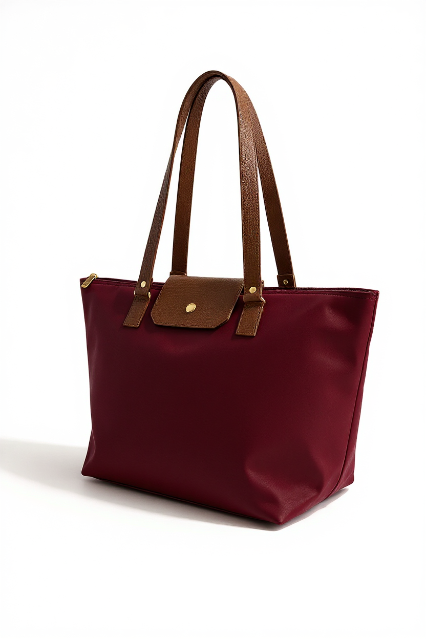 TULUM – Bolso grande  con asas largas y detalle frontal en contraste