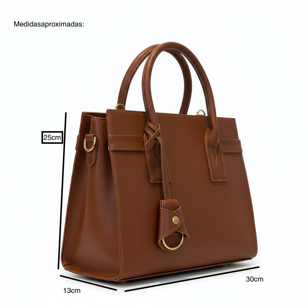 ZARAE - Bolsa Grande Estructurada  con Charm Decorativo