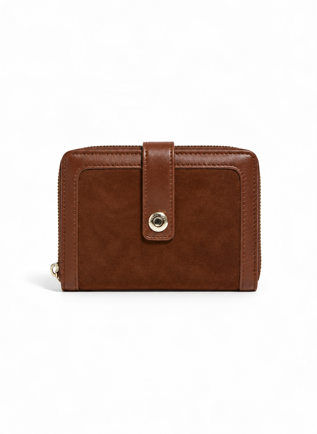 Cartera compacta efecto gamuza con broche – MENORCA