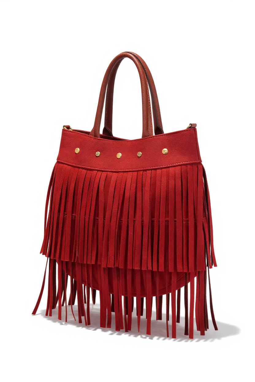 SONORA – Bolsa con flecos y detalles dorados estilo boho