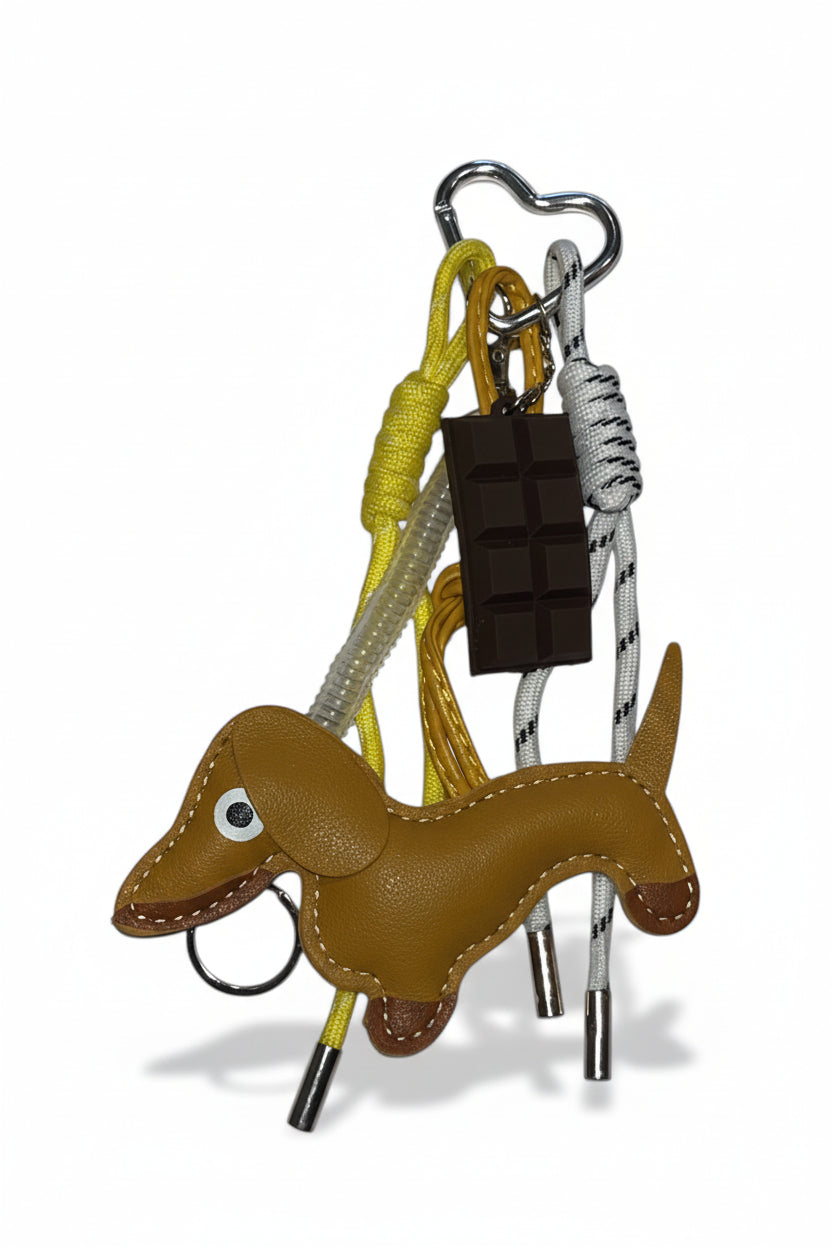 Charm llavero decorativo para bolso con colgante de perrito - SALCHICHA